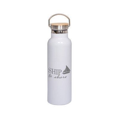 Prime Line 20oz Vacuum Bottle With Bamboo Lid