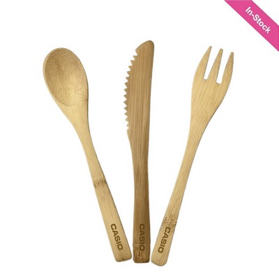 3pcs Bamboo Cutlery Set 6 1/4"