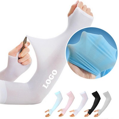 Sun protection ice arm sleeve with thumb hole