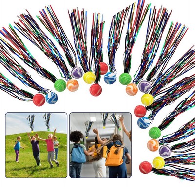 Bouncy Super Balls with Colorful Streamers (20pcs)