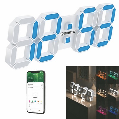 3D Wall Clock Desk Auto Dimming 12/24 Hour Date Temperature Home D¨¦cor