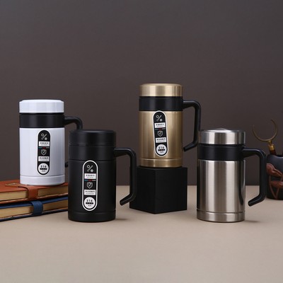 Double Layer 17oz Stainless Steel Vacuum Insulated Tumbler with Handle