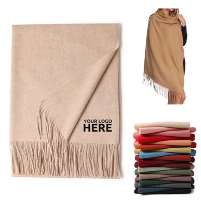 Winter Long Pashmina Wrap Shawl Scarf W/Fringes