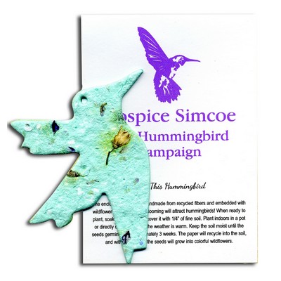 Hummingbird Ornament w/Embedded Wildflower Seed