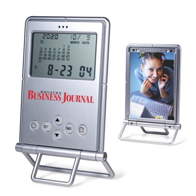 Digital Desk Alarm Clock with Calendar, Timer and Photo Frame