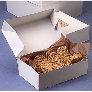 1 Piece White Folding Cake/Pastry Box (9"x9"x3 3/4")