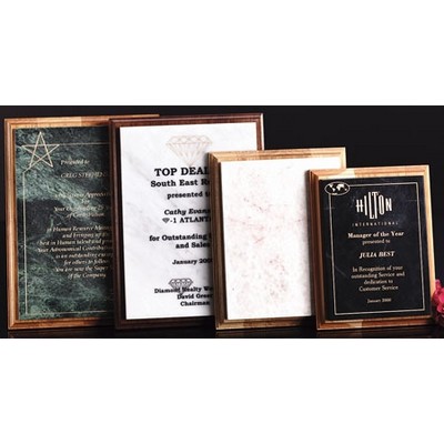 Genuine Marble Plaque w/Oak Frame (7"x9")