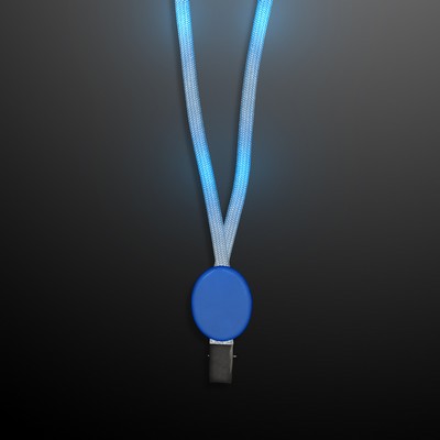 Flashing Lanyard w/ Blue Badge Clasp - BLANK