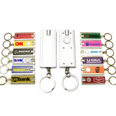 Mini Flash Light w/Super Bright LED & Swivel Key Chain (White)