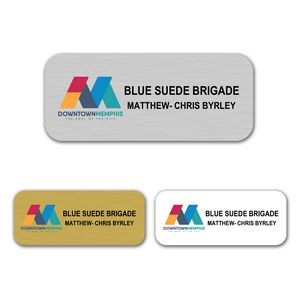 1.25" x 3" Aluminum Name Badge w/Full Color Imprint & Personalization