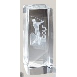 Male Golf Stock Sports Crystal Award (4.5" x 2")