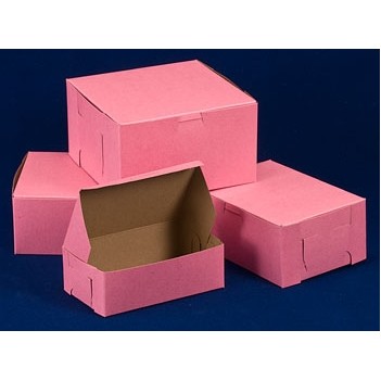 Pink Lock Corner Cake Bakery Box (10"x7"x4")