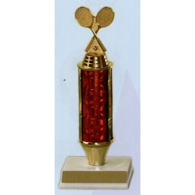 8" Red Column Economy Series Trophy w/Tennis Rackets