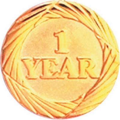 Bright Gold 1 Year Service Lapel Pin