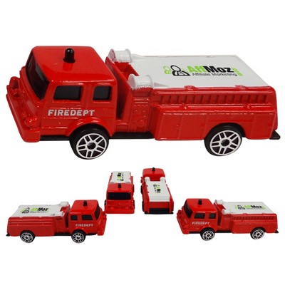 3" 1:64 Scale Die Cast Fire Truck with Full Color Graphics