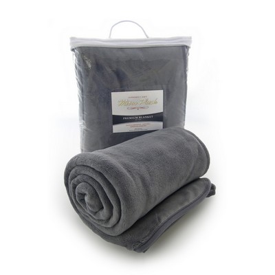 Micro Plush Coral Fleece Blanket - Gray (Overseas)