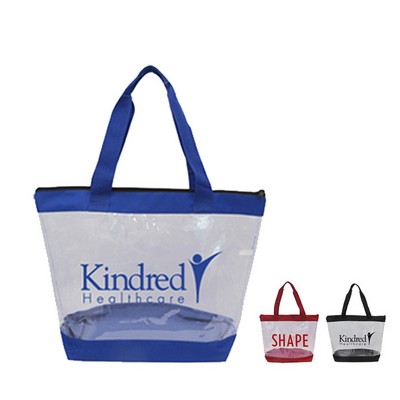 Clear Zipper Tote with Large Imprint Area