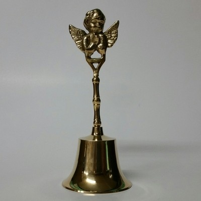 Solid Brass Bell w/Brass Angel On Top