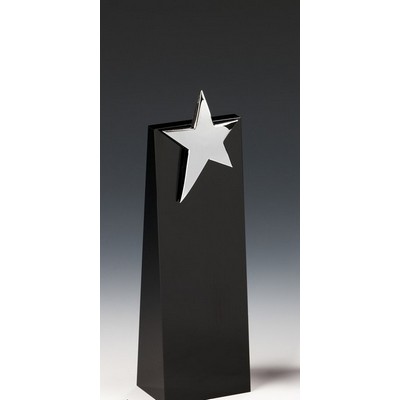 Black Crystal Star Wedge Award 8 3/4"H