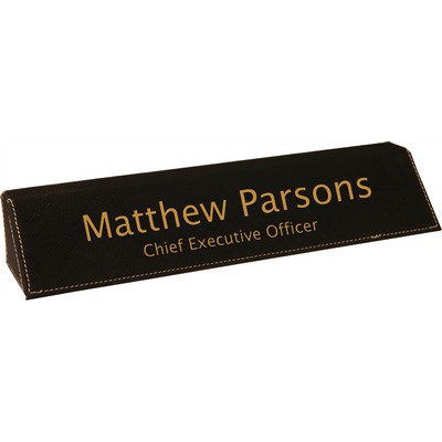 2" x 10.5" - Premium Leatherette Desk Wedge Name Plates