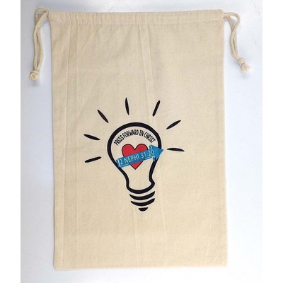 12"x18" Standard Weedy 100% Natural Cotton Drawstring Bag