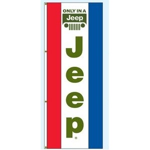 Single Faced Free Flying Drape Flags (Center Panel - Jeep®) (3' x 8')