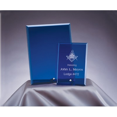 8" x 6" Blue Standing Glass Plaque