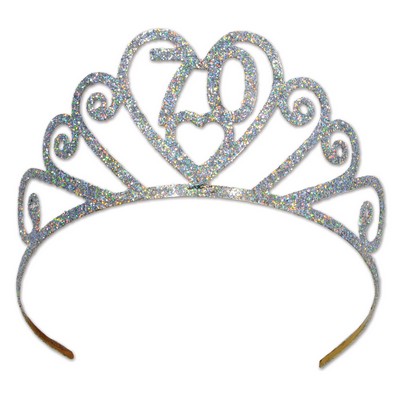 Glittered Metal "70" Tiara