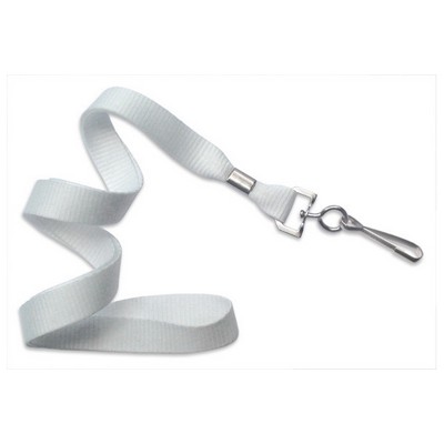 5/8" Blank Lanyard w/Swivel Hook (White)