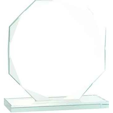 6" Octagon Jade Glass Award