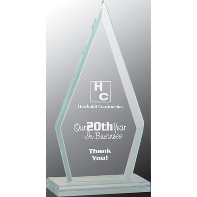 8 1/2" Triangle Jade Glass Award