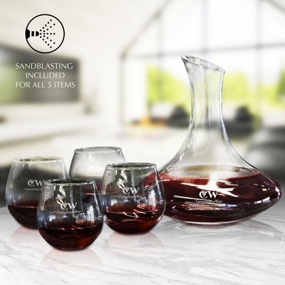 5 Piece Wine Decanter Set