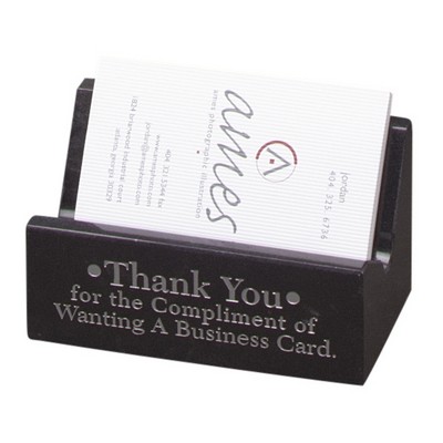 Jet Black Marble Business Card Holder