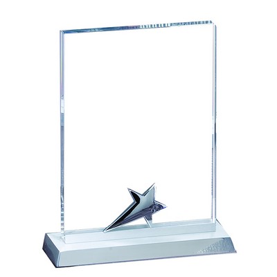 Crystal Magic Plaque with Silver Star Award, Small (5"x6")