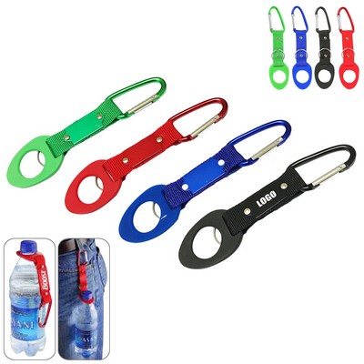 Carabiner Keyring Bottle Holder With Strap Metal Plate