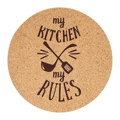 Round Laserable Cork Trivet, 7-1/2" Diameter