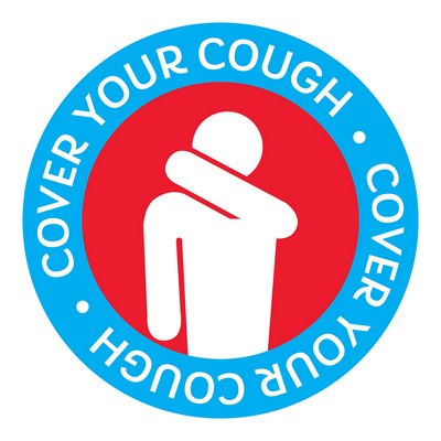 3-3/4" Healthy Habit Decal- Cover Your Cough - 4 Pack