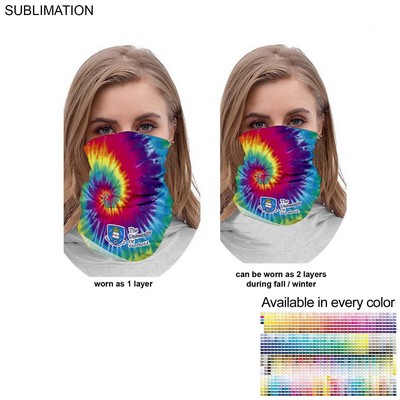 Sublimated BEST VALUE lightweight Seamless Winter Neck Gaiter which can be worn as 2-layers (2ply)