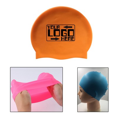 Solid Color Soft Silicone Swim Caps