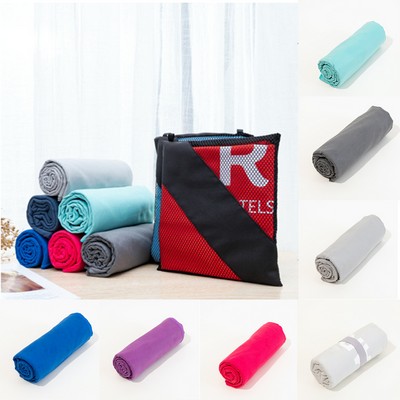 Microfiber Quick Dry Sport Towel W/ Square Packing Bag