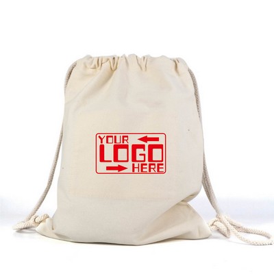 8 oz Natural Cotton Canvas Drawstring Bag