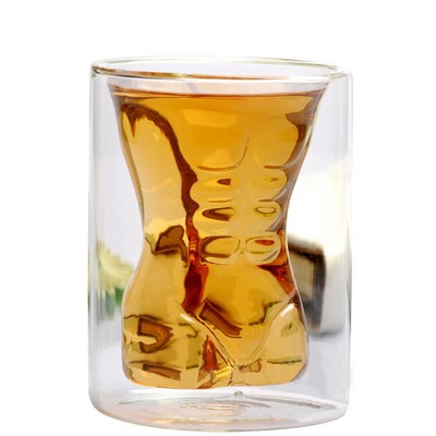 6Oz Glass Cup With Men Body High Borosilicate Creative Cup