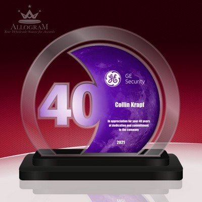 40 Years of Service Circle in choice of colors. 5.5" tall by 6.6" wide