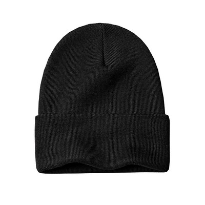 Canada-made Merino Cuffed Beanie - Black - Adult O/S