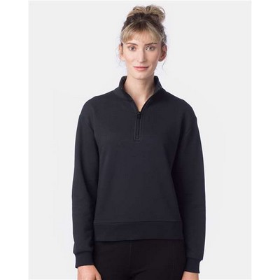 Alternative® Women's Eco-Cozy Fleece Mock Neck Quarter Zip Sweatshirt