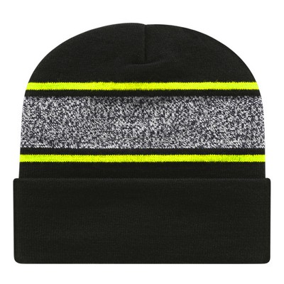 Cap America® USA Made Variegated Striped Knit Beanie (Blank)