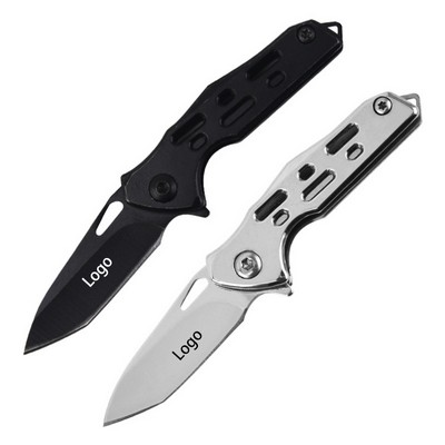 Mini Stainless Steel Folding Pocket Knife with Strap Hole