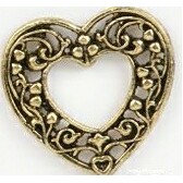 Cut Out Floral Swirl Heart Stock Casting Lapel Pin