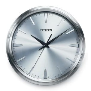 Citizen® Gallery Circular Brushed Silver-Tone Wall Clock