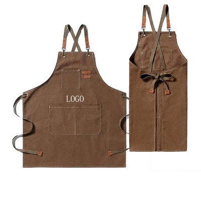 Cotton Canvas Cross Back Work Apron